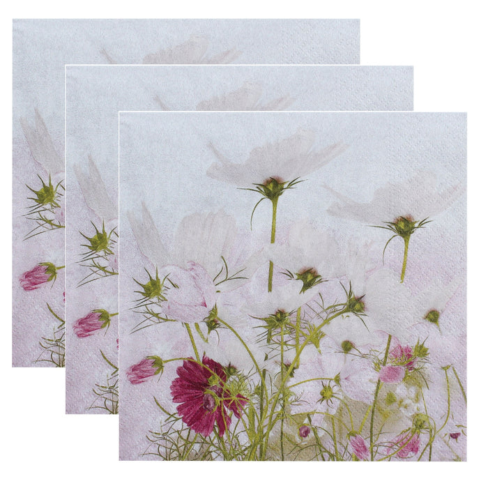 Pack of 3 - Decoupage Napkin 12"X12"-Cosmos Meadow