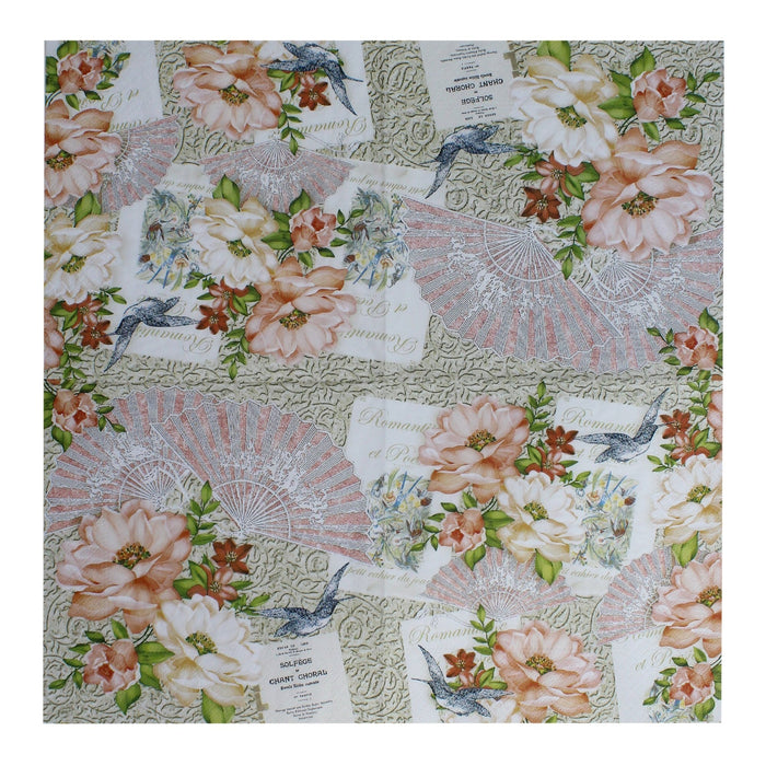 Pack of 3 - Decoupage Napkin 12"X12"-Blooming Moments