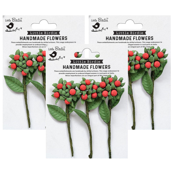 Pack of 3 - Berry Branch 3/Pkg-Love and Roses