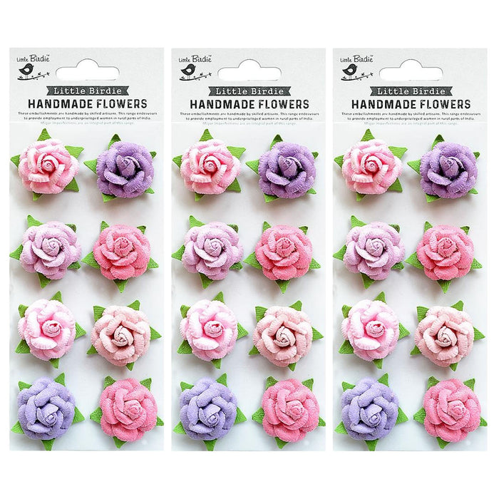 Pack of 3 - Angel Rose Paper Flowers 8/Pkg-Fairy Sparkle