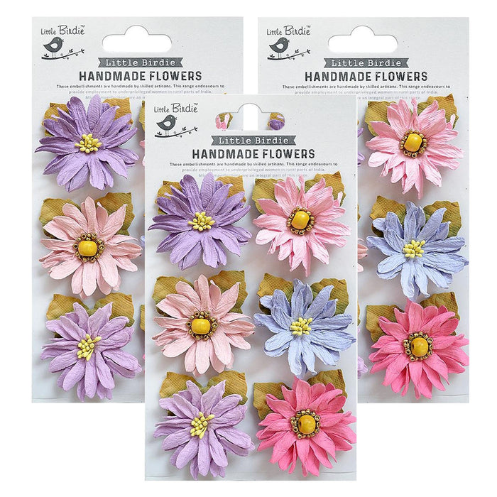 Pack of 3 - Alvero Paper Flowers 6/Pkg-Fairy Sparkle